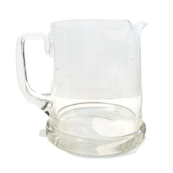 Vintage Clear Glass Pitcher Jug with Etched Ship Sail Boat Design Heavy Sailor - Picture 3 of 7